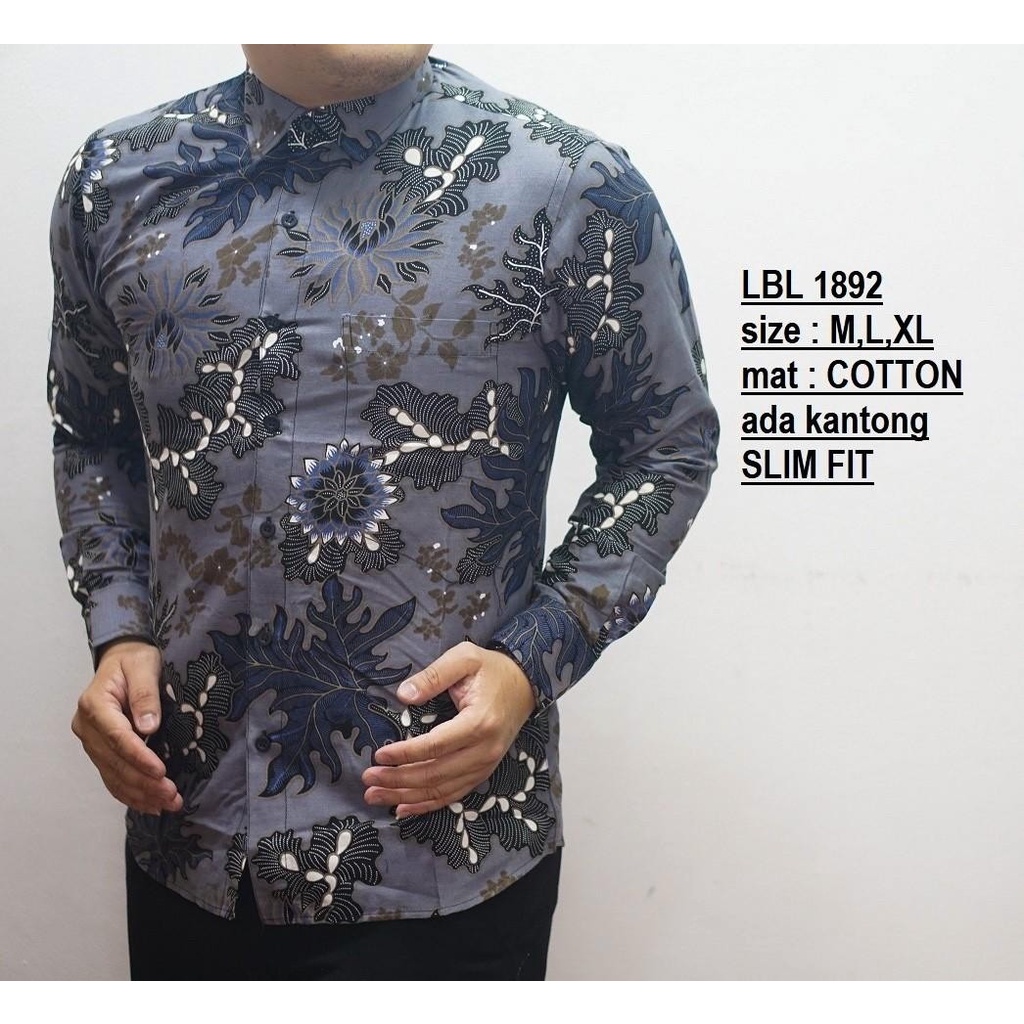 KEMEJA BATIK PRIA SLIM FIT BAJU BATIK PRIA SLIM FIT PREMIUM LBL1892