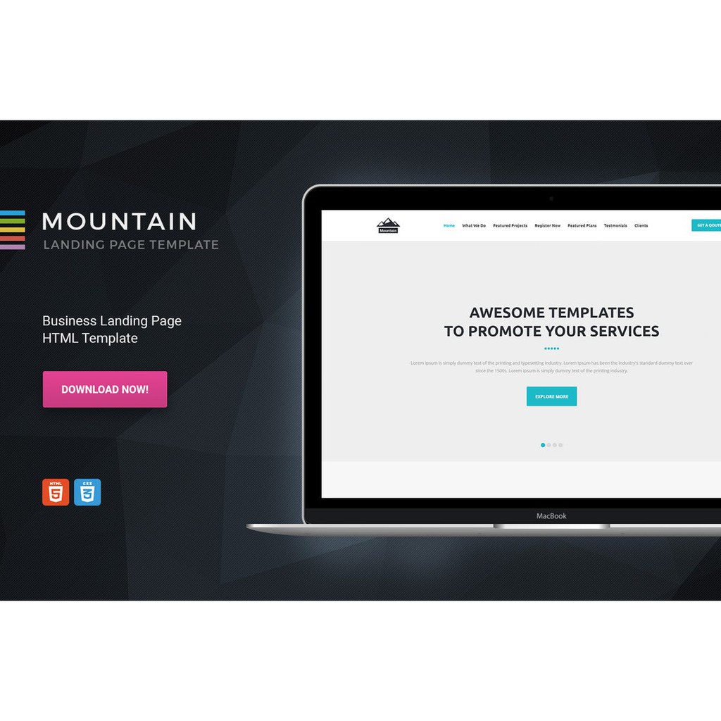 Landing Page - Mountain Business Startup HTML Landing Page