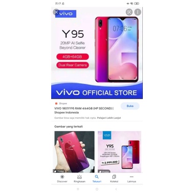 vivo y95 /vivo 1807 (HP SECOND)BATANGAN