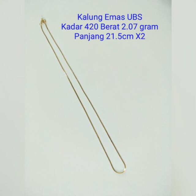 Kalung Emas UBS Italy Santa Kadar 420 Berat 1.93 gram