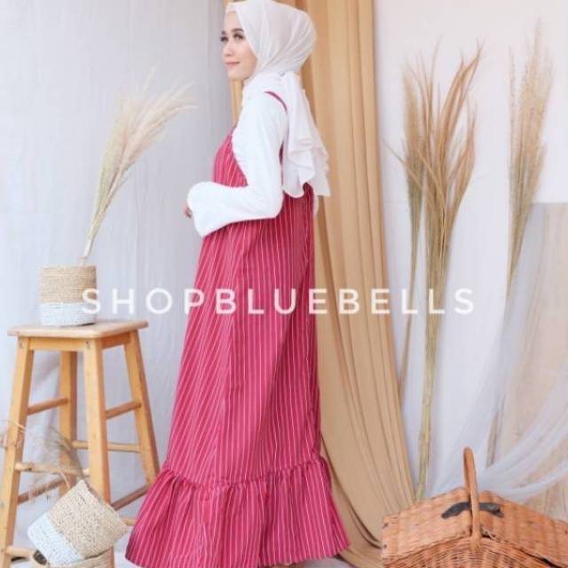 KINA STRIPES OVERALL RUFFLE - Motif Salur Garis Stripe Rempel Bawah