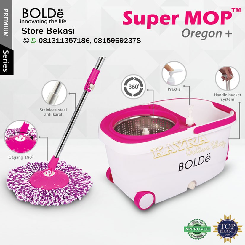 Super Mop Alat Pel Lantai Bolde OREGON+ Otomatis Putar