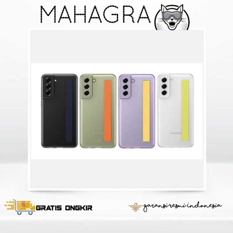 CASING SAMSUNG GALAXY S21 FE / S21FE CLEAR SLIM STRAP COVER ORIGINAL