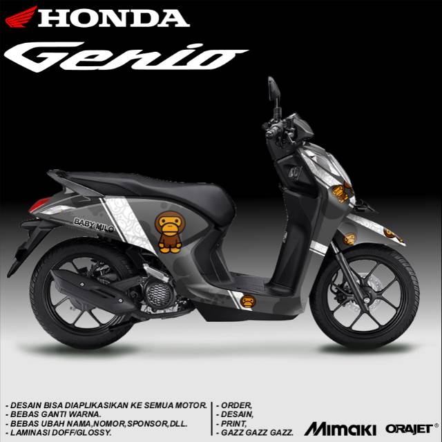 Decal Sticker Variasi Motor Honda Genio Abu Shopee Indonesia