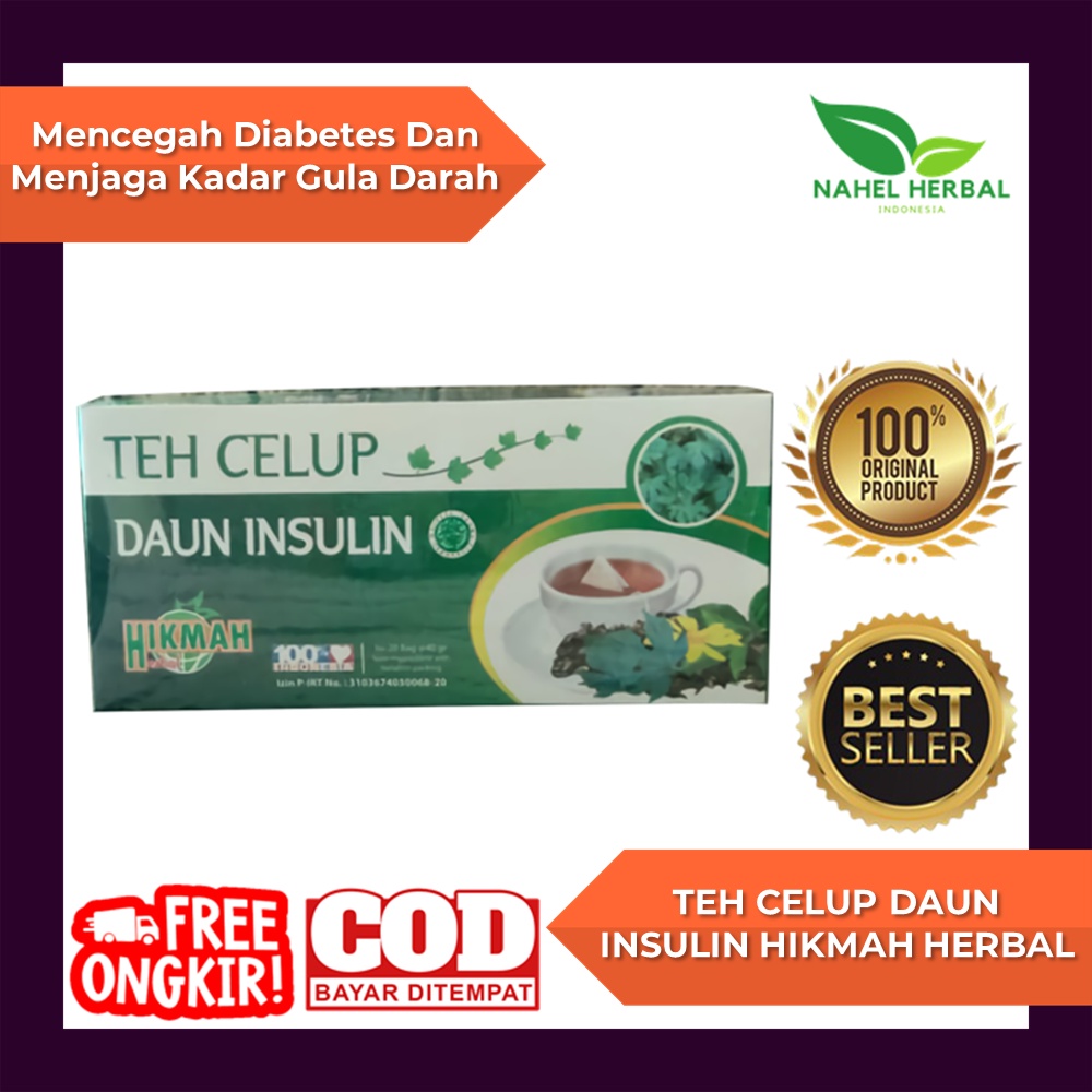 Teh Celup Daun Insulin - Obat Diabetes Dan Jantung Herbal Basah Kering Paling Ampuh - Jamu Diabet Gu