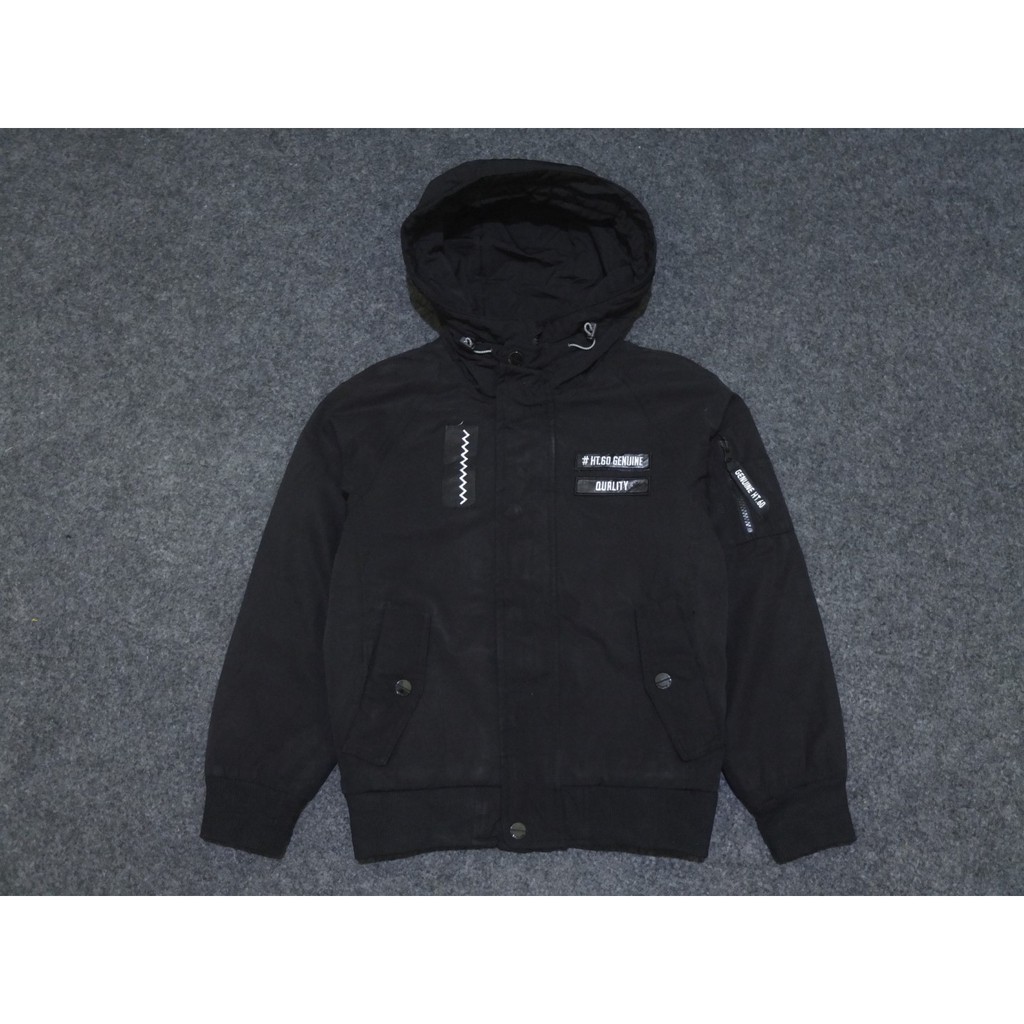 JAKET BOMBER HANGTEN GENUINE HOODIE WINTER WINDPROOF ORIGINAL L 29
