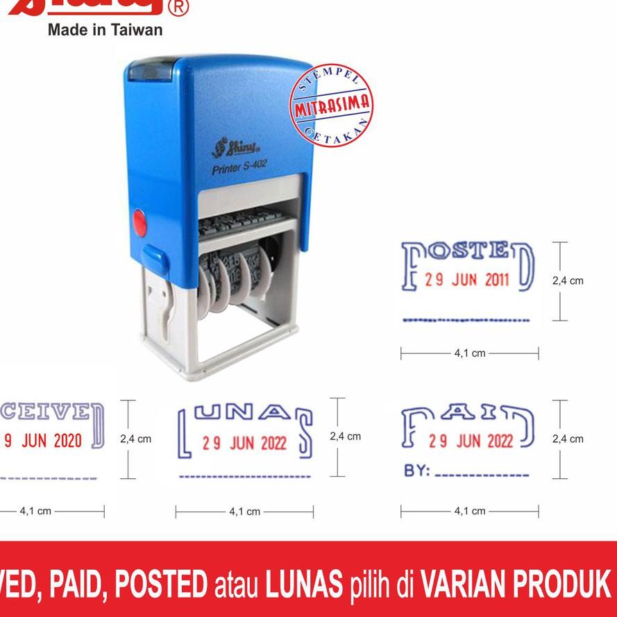 

Stempel Received dengan tanggal shiny S-402 Self-Inking ,.