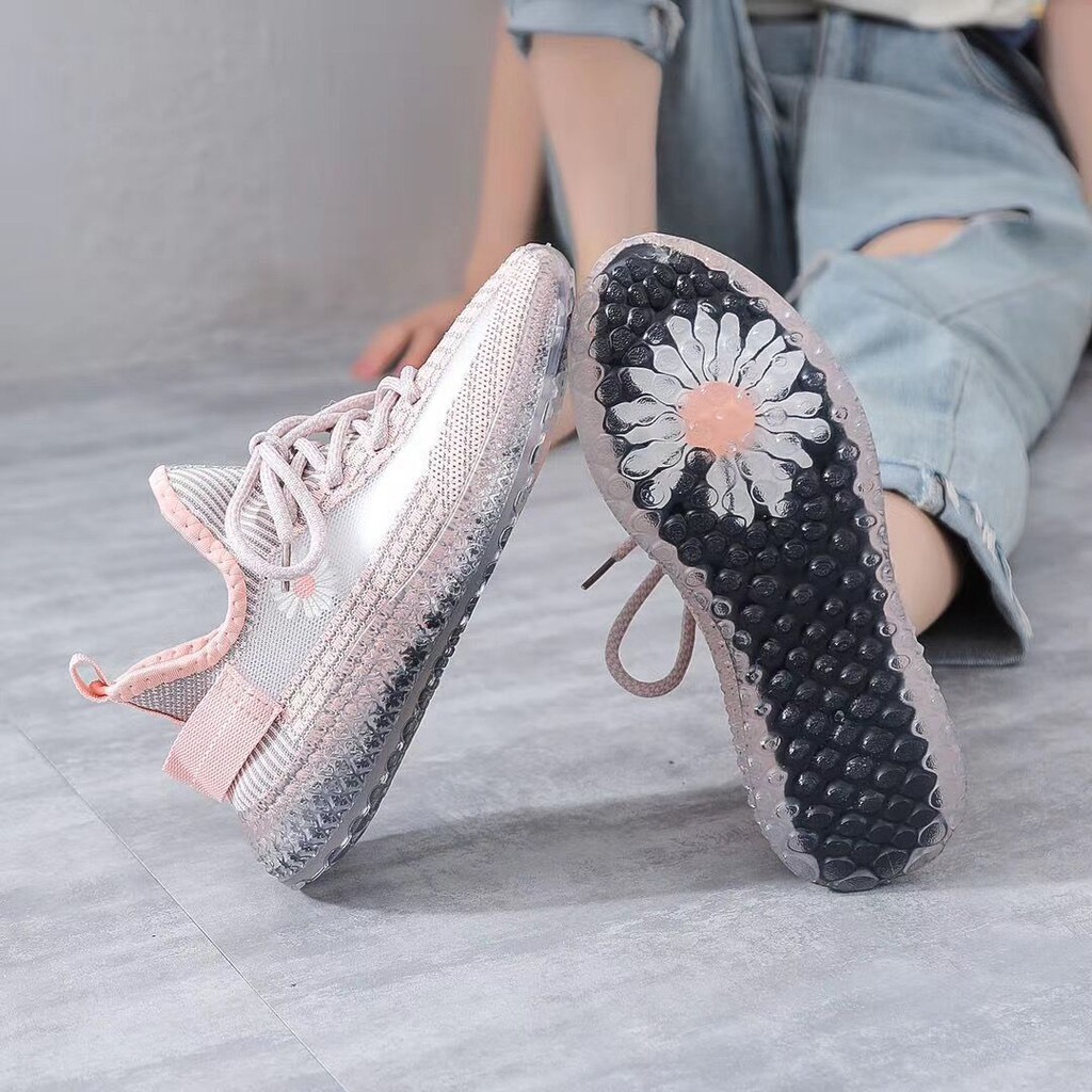 Sneakers Wanita Tali Sepatu Wanita impor lembut Tahan aus Non-slip Sol transparan Kain mesh bernapas-1