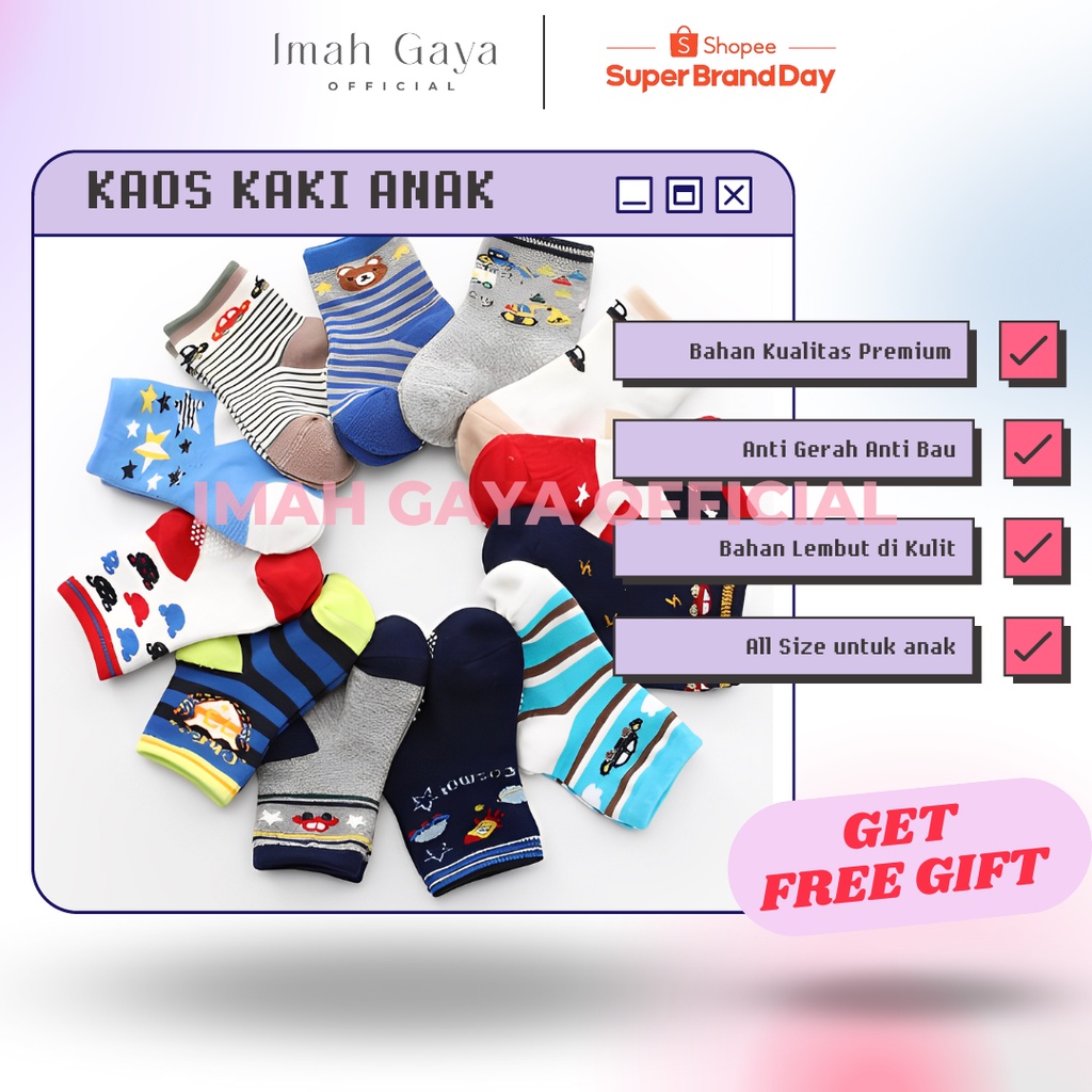 KAOS KAKI ANAK TK DAN SD 4 - 7 TAHUN KAOS KAKI ANAK MURAH