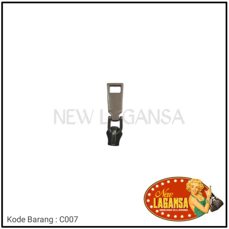 (C002) Kepala Resleting Patah Gigi Besi - Aksesoris Tas & Dompet Wanita Fashion (IMPORT)