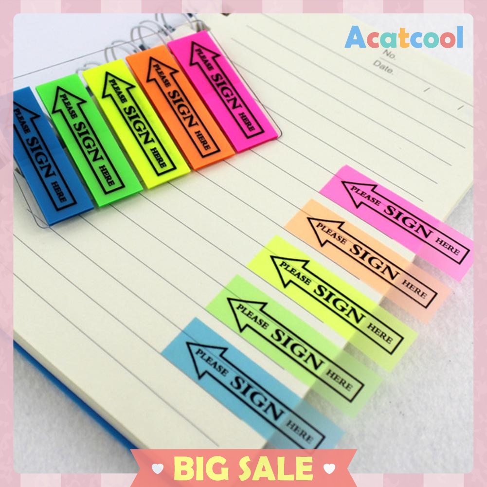 Self Adhesive Sticky Notes Planner Index Stickers Memo Pad School Supplies