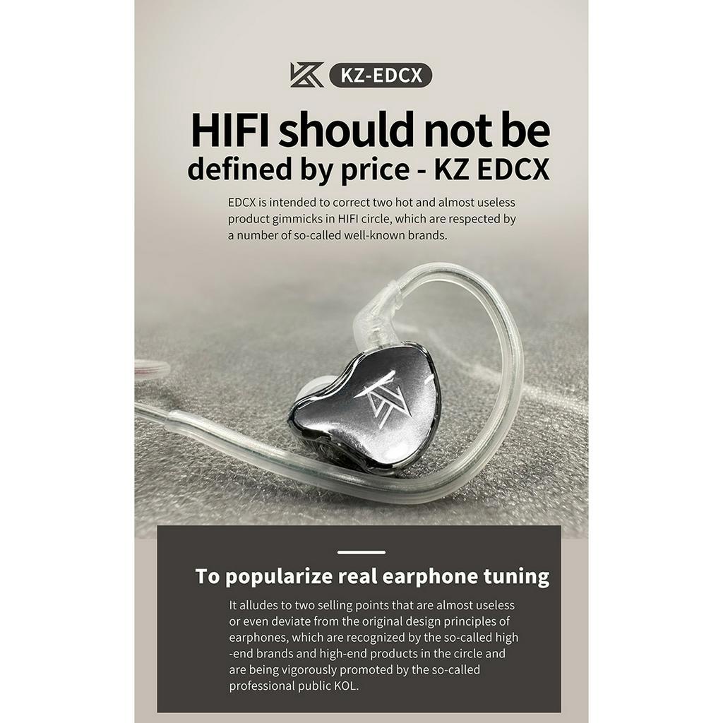 KNOWLEDGE ZENITH EDCX KZ-EDCX IN EAR EARPHONE HIFI NOISE CANCELLING