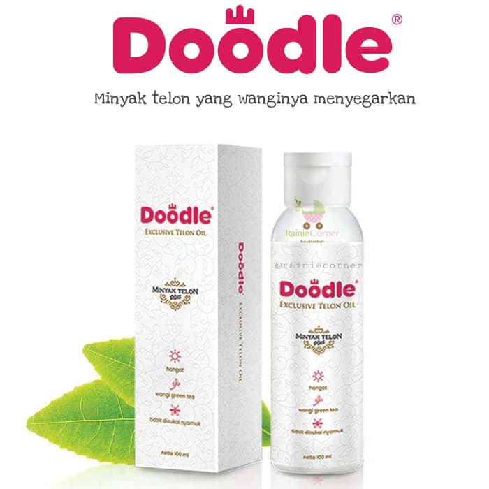 MINYAK TELON DOODLE ( wangi GREEN TEA ) untuk bayi dan anak Exclusive Telon Oil Anti Nyamuk Doodle 100ml Doodle 60ml Travel Size Full Size Minyak Telon Premium