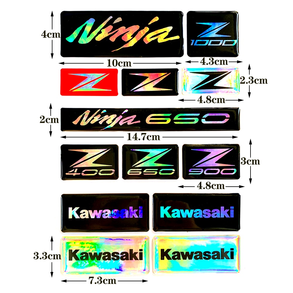 Gantungan Kunci Logo Z1000 Ninja 650 Kawasaki 3D Warna Pelangi