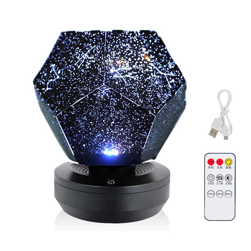 Lampu Proyektor LED Model Starry Night Sky with Remote Control - OU3 - Black