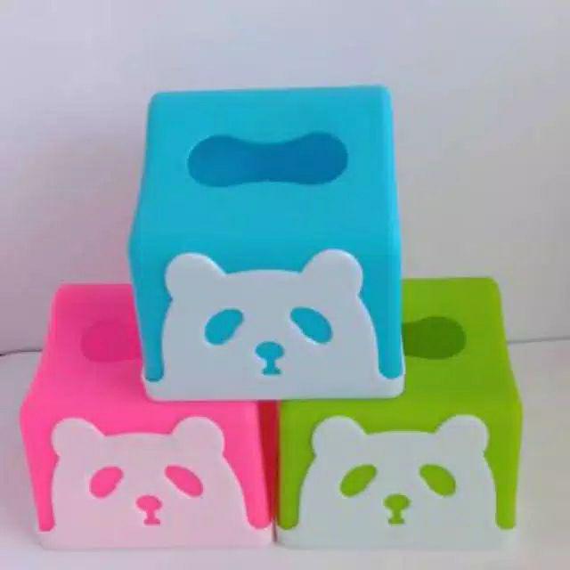 Tempat Tisu /kotak Tissue Happy Panda Segi