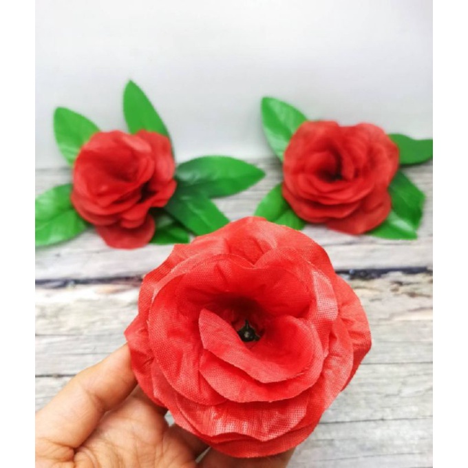 Mawar Rustik Ecer Bunga Hias Plastik Mawar Kuntum Kelopak Backdrop Seserahan Dekorasi Imitasi Artifi