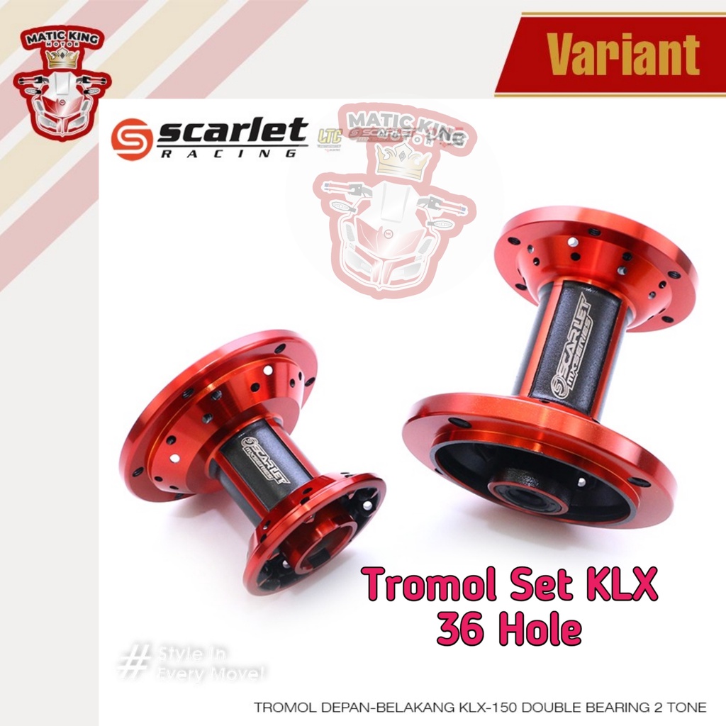 Tromol trombol KLX DTRACKER set depan belakang 36 hole  Scarlet Racing