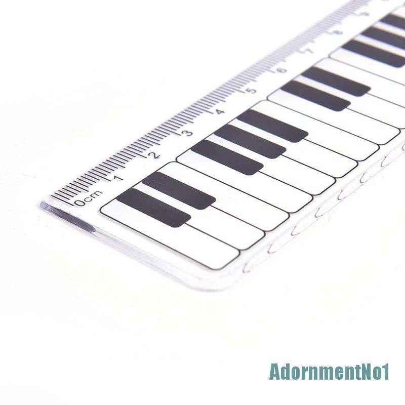 (AdornmentNo1) Penggaris Keyboard Piano 15cm 6in Warna Hitam + Putih