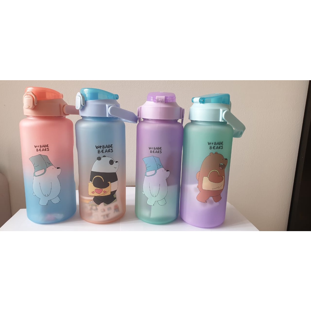 Botol Minum Couple Pasangan beranak Gradasi 2000 ml dan 800 ml Webabe Bear