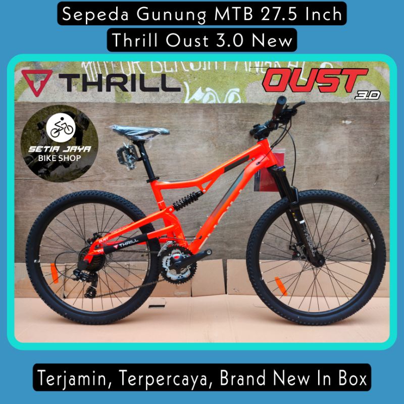 Sepeda Gunung MTB 27.5 Inch THRILL OUST 3.0 Alloy 3x8 Speed Full Suspensi New