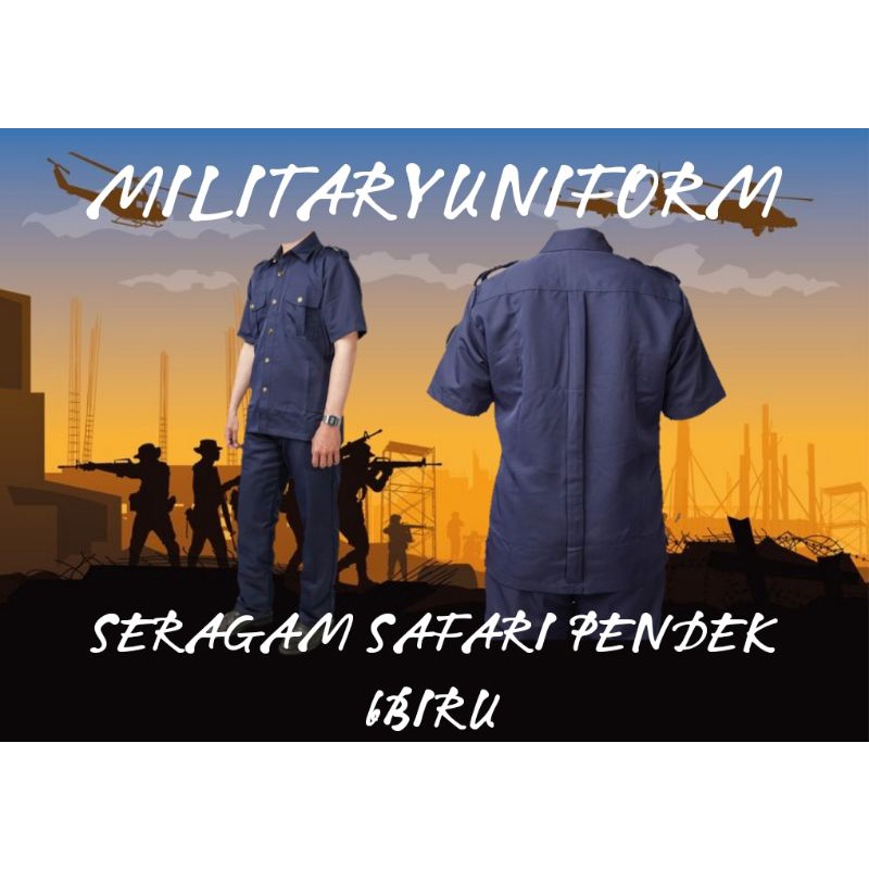 stelan safari pendek hitam baju
