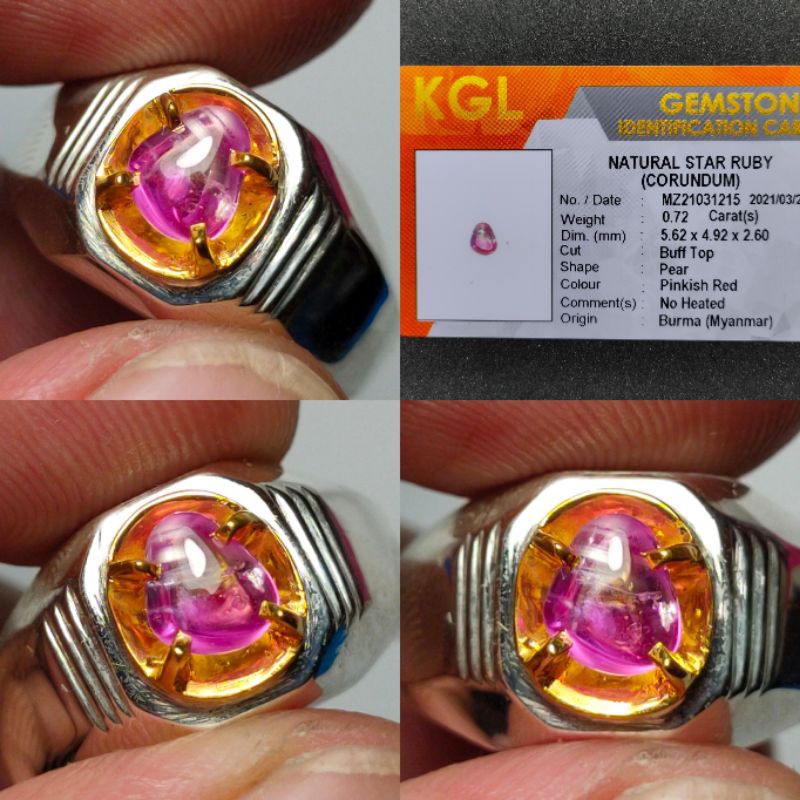 NATURAL STAR RUBY BURMA NH KRIKIL BURMA