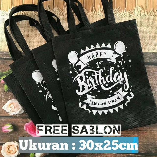 

Tas ultah murah / tas sablon