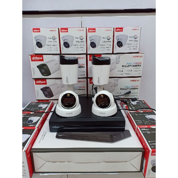 PAKET CCTV DAHUA COLORVU AUDIO 4 CHANNEL 4 CCTV 2MP 1080P GARANSI RESMI 2 TAHUN