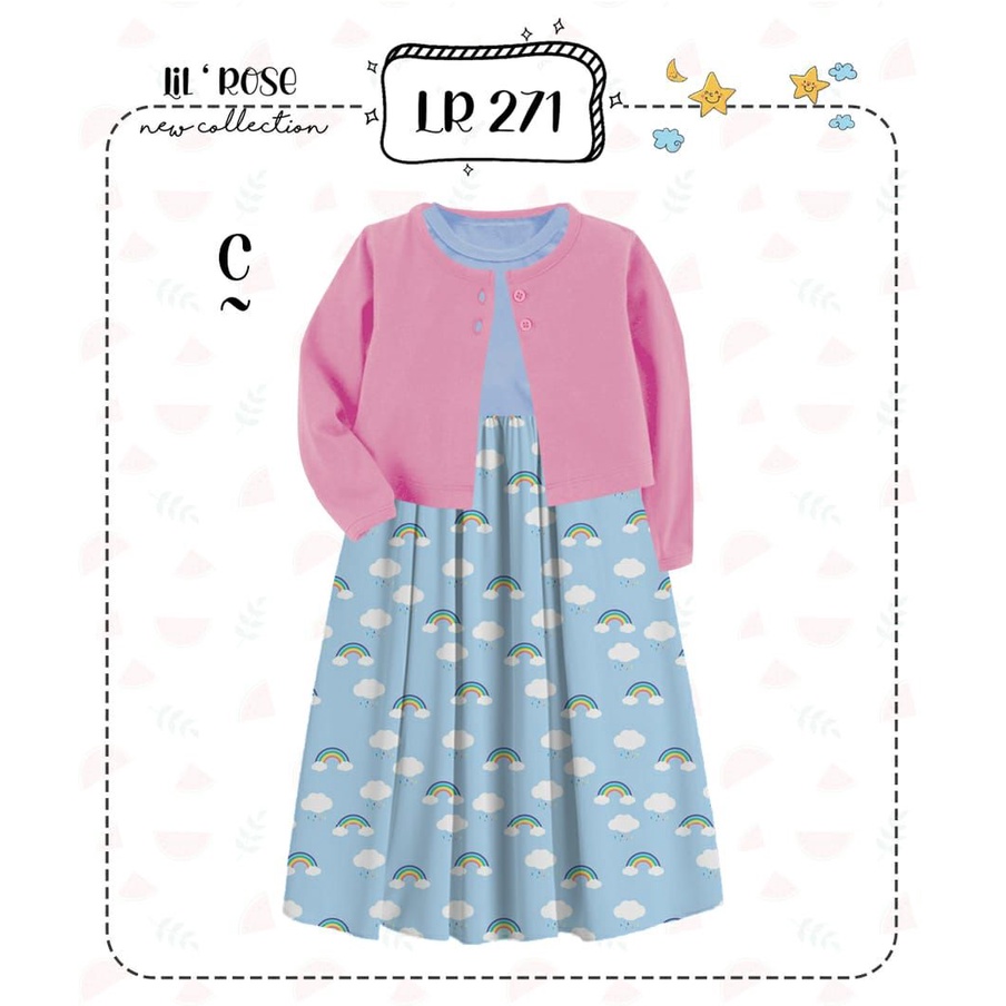 Lil Rose Moslem Dress Kids - Baju Terusan Anak Perempuan (LR-MDK)