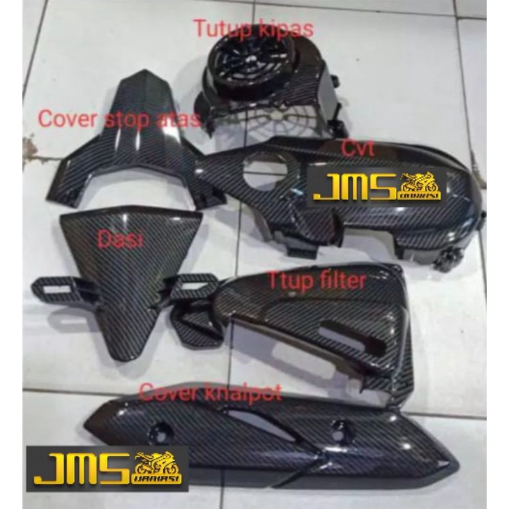 cover tutup carbon paket cover cvt filter hawa kipas dasi ducktail knalpot zoro