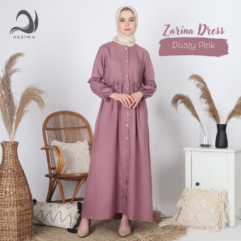 Nazima Gamis Dewasa Zarina Dress-Dustypink