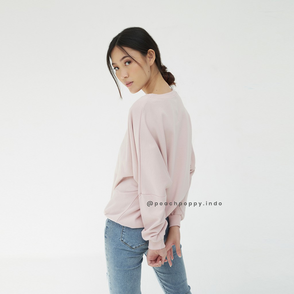 Peach Poppy Cathie Sweater - Atasan Outerwear Wanita Oversized Sweater Pastel All Size