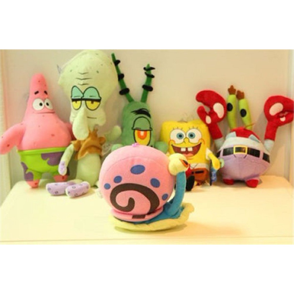 6pcs SpongeBob SquarePants Patrick Star Squidward Tentacles Plush Toys Kids Gift Doll Boneka