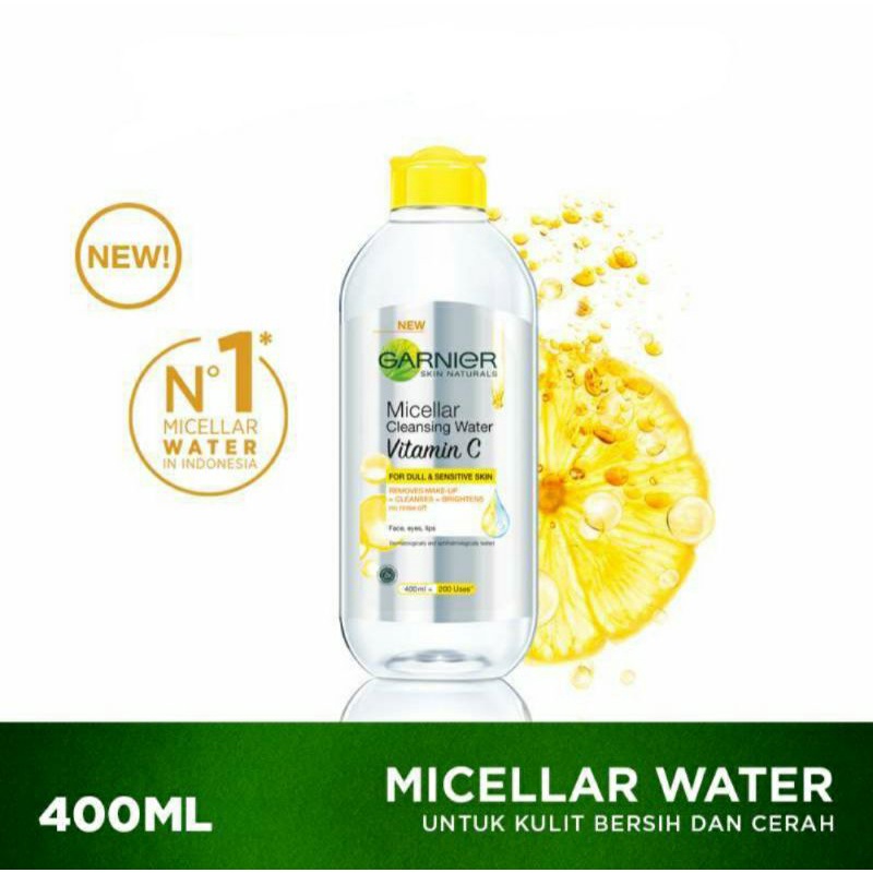 GARNIER MICELLAR WATER VITAMIN C 400ML(untuk kulit bersih dan cerah)