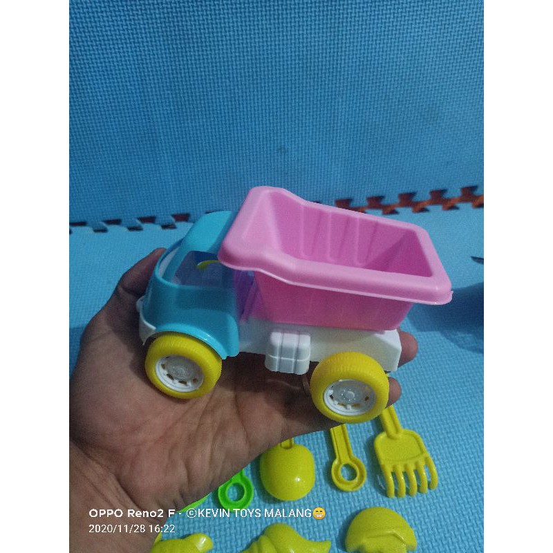 LP 7 HAPPY SAND TRUCK DUMP MINI / MAINAN MOBIL TRUCK PASIR PLUS CETAKAN NYA UKURAN KECIL