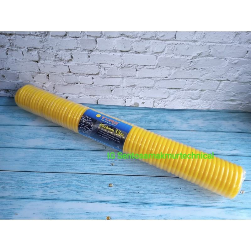 TORA 15 M Selang Spiral Recoil Hose Compressor Kompresor Angin PU 15m