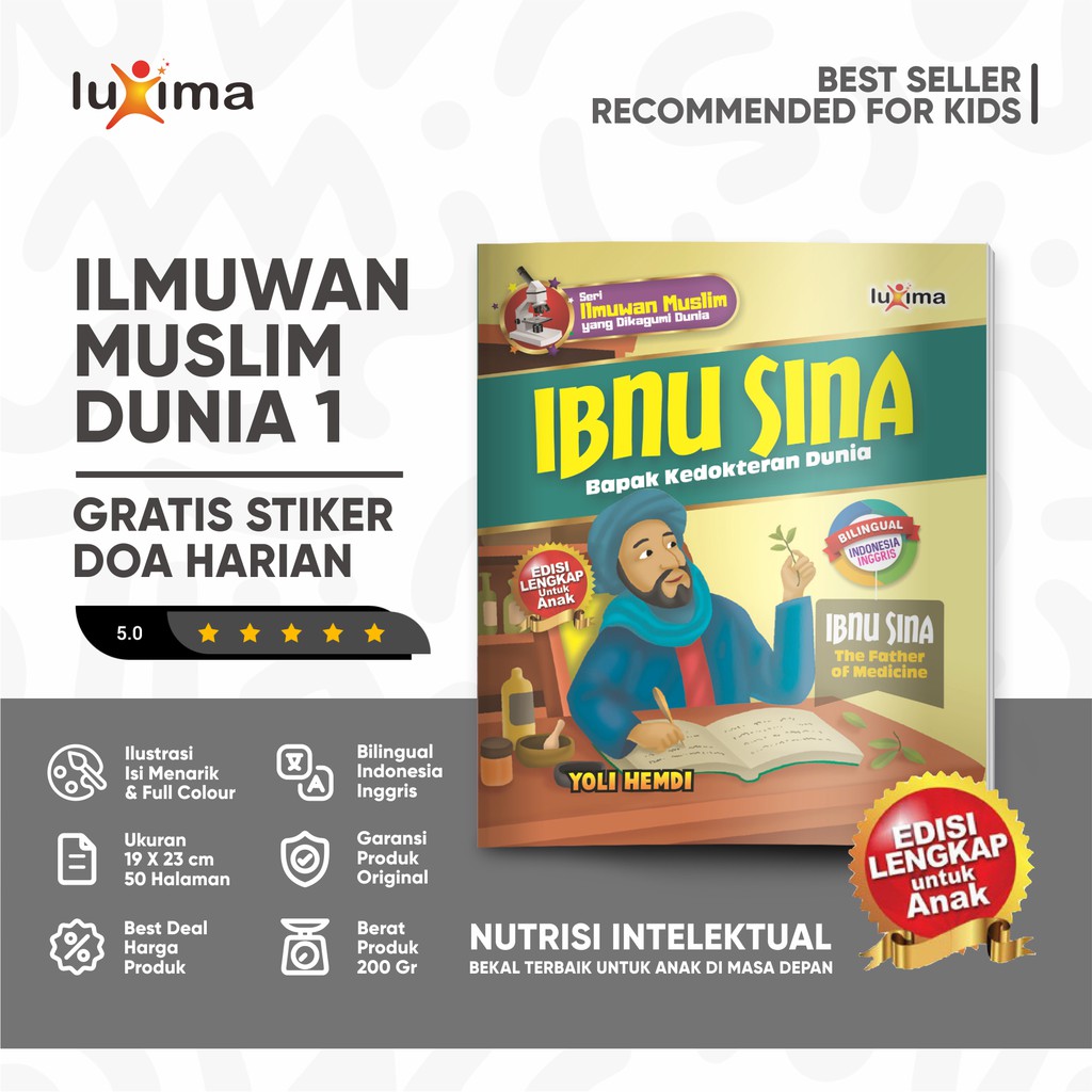 Kisah Ibnu Sina Bapak Kedokteran Dunia - Seri Ilmuwan Muslim 1 / Buku Cerita Bergambar Bilingual dan