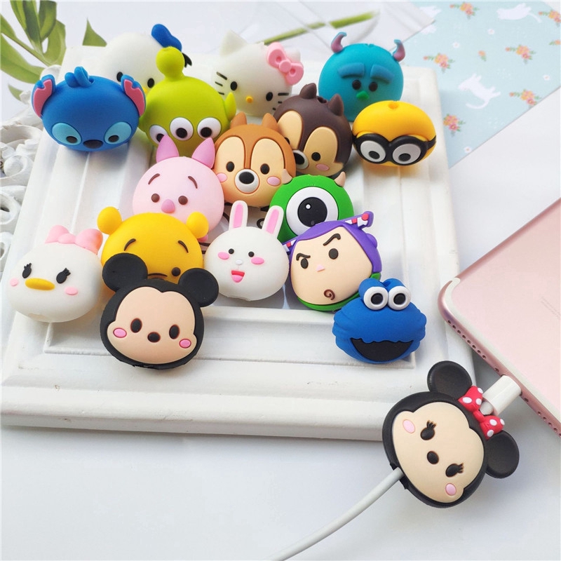 Cartoon Phone Cable Bit Anti-break Data Cable Line Head Protector Pelindung Kabel/ Cable Saver