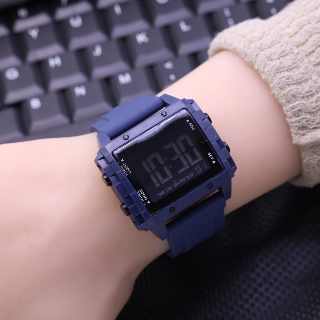 { KW } Jam Tangan Wanita Anak Perempuan Cewek F0XXIL Digital Body Segi Strap Rubber