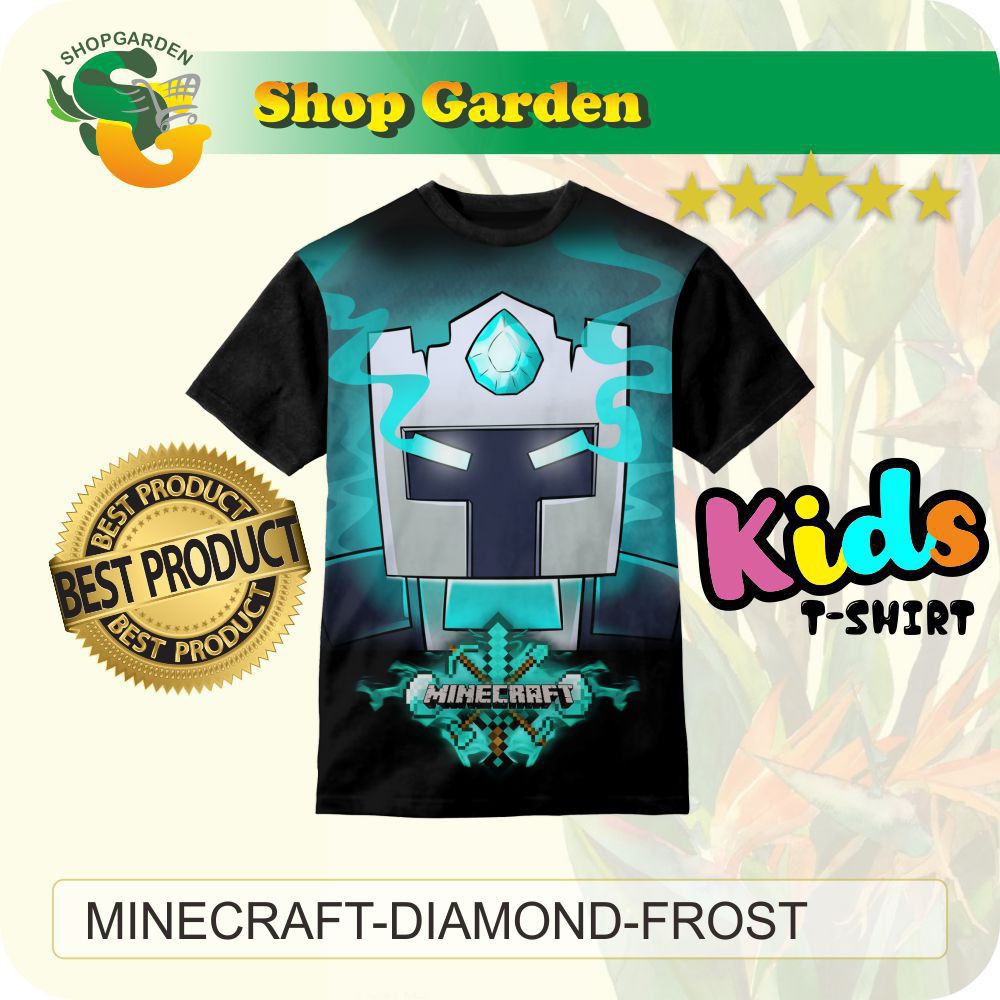 KAOS ANAK MINECRAFT FROST DIAMOND FACE KAOS ANAK LAKI-LAKI DAN PEREMPUAN