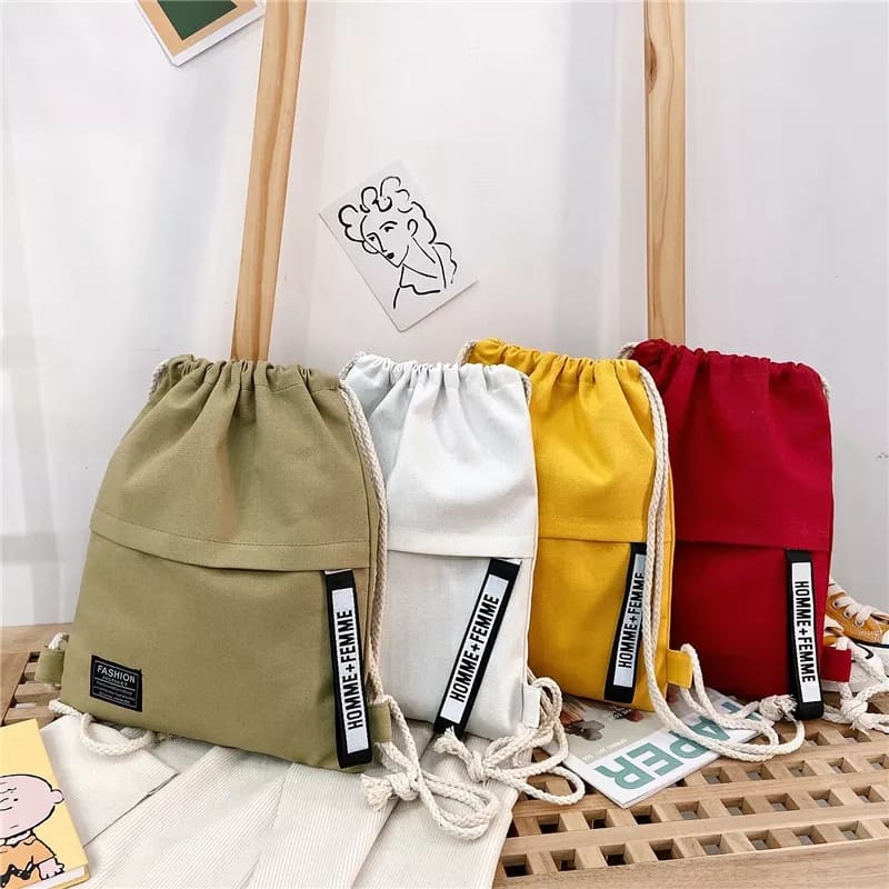 Tas Serut Stringbag String Bag Backpack Tas Punggung Pria Wanita