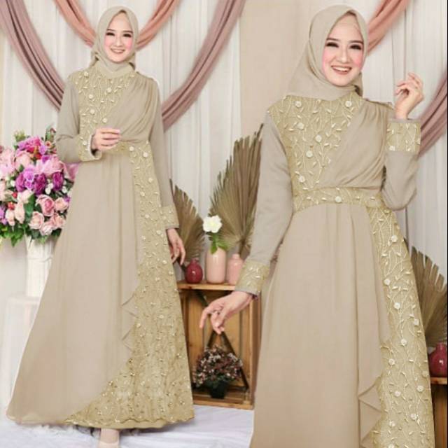  Baju  Gamis  Syari Wanita Muslim Terbaru Bonita Dress Maxi 