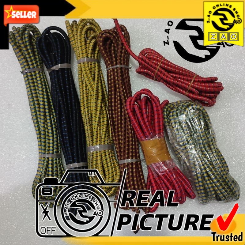 Tali String karet elastis kuat diameter 8mm , mutlifungsi, tali trampolin , tali tenda , tali bagasi motor mobil , rooftrack , tali barang pickup , tali gunung camping , tali tidak licin kokoh outbond traveling rescue ayunan tambang