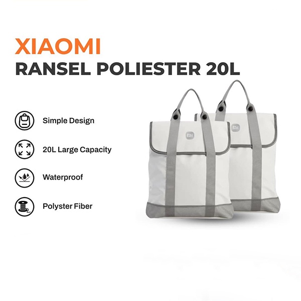 Xiaomi Mi Ransel Polyester Backpack Tas Laptop Kantor Waterproof Anti Air Travel Bag Unisex