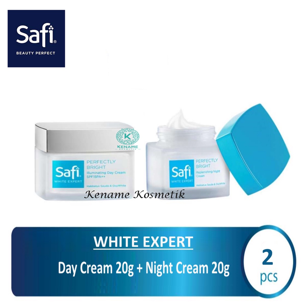 Paket SAFI White Expert 2 Pcs Day Cream 20gr + Night Cream 20gr (Krim Siang + Krim Malam) - Pelembab
