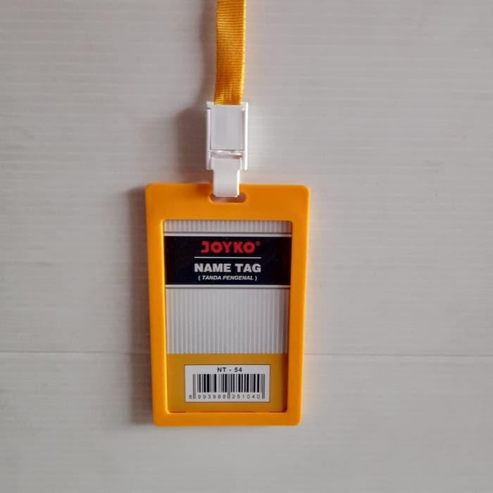 

Tempat ID Card Holder Name Tag Joyko 54 x 90 mm Potrait + Lanyard NT-54 Yellow ATK