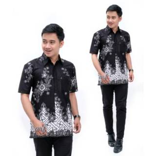 Kemeja Batik Songket Mutiara Rintik Panjang Murah Black