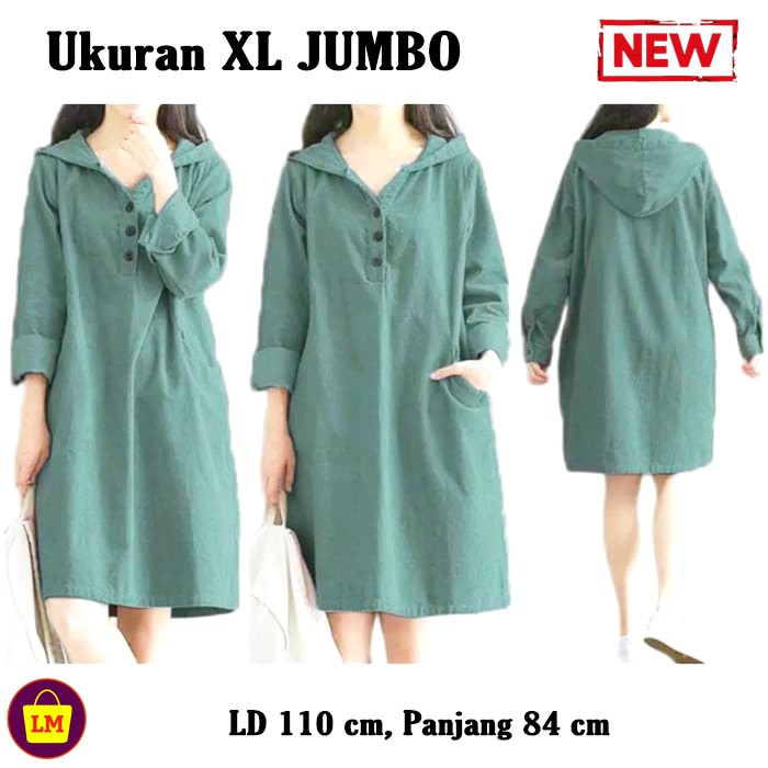 TERMURAH TERLARIS Baju Atasan Wanita TUNIK HOODIE KATUN JEPANG Tunic TERBARU LMS 15052