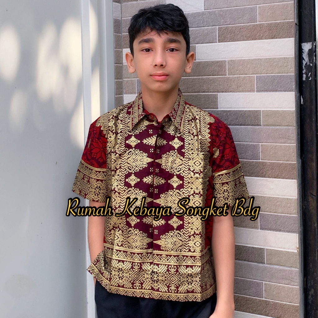 KEMEJA ANAK MOTIF SONGKET PALEMBANG/COUPLE DIANDRA PEPLUM SONGKET/BATIK JUPRI/KEMEJA SONGKET RUMAH KEBAYA BANDUNG RUMAH SONGKET BANDUNG